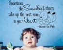 Sometimes the smallest things take up the most room in your heart-Winnie the Pooh Wall Decal for Nursery